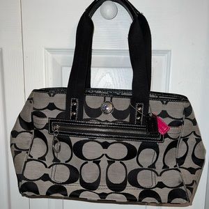 Coach Black & Gray Monogram Handbag